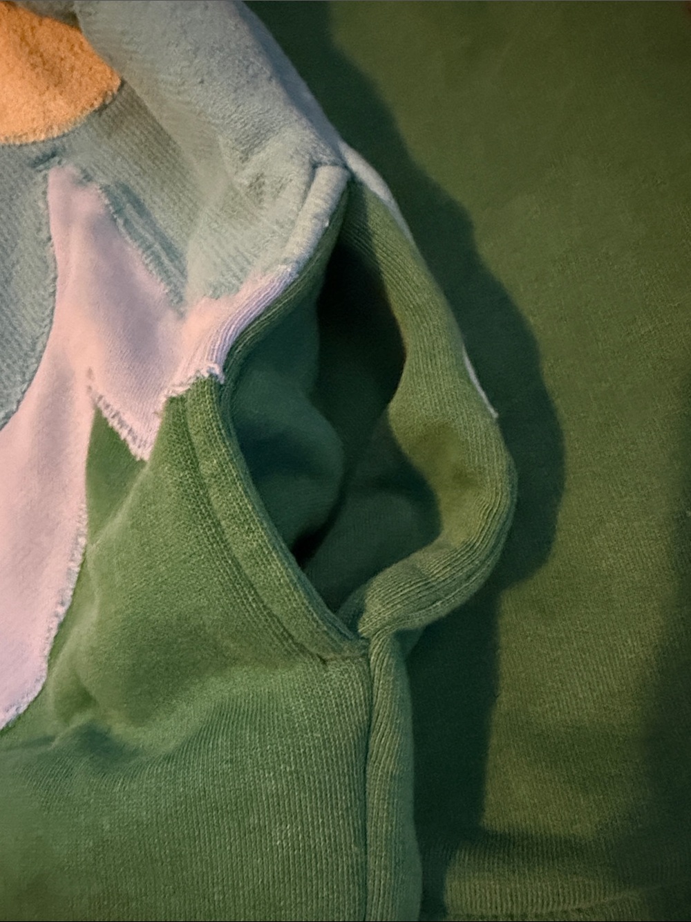 Free People Green Pullover Hoodie with Textured Lining - Picture 4 of 5
